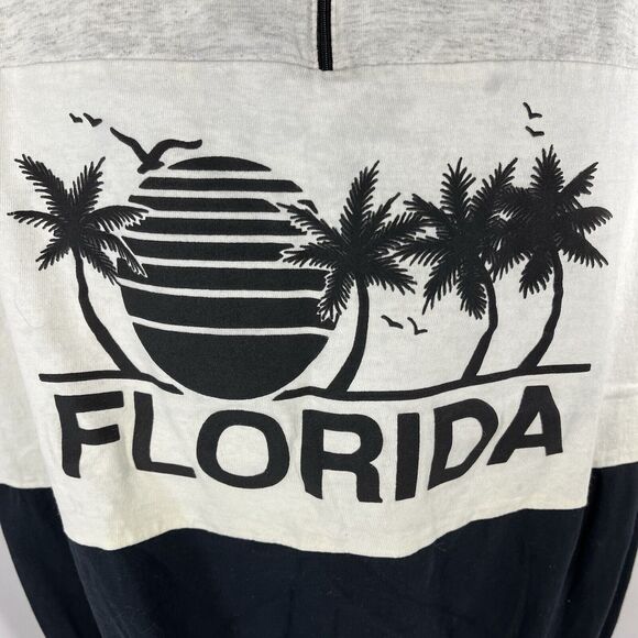VINTAGE FLORIDA SLEEVELESS 1/4 SHIRT ADULT L/XL USA MADE WHITE BLACK 90s TANK - Picture 2 of 14